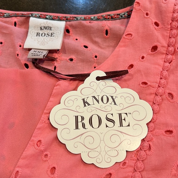 NWT coral eyelet  dress by KNOX ROSE Size XXL - Picture 9 of 11